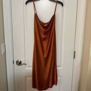 Burnt orange midi dress